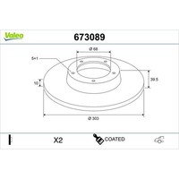2X Valeo 673089 Bremsscheibe FüR Mazda CX 5 CX 30 MX 30 KE GH KF DM DR