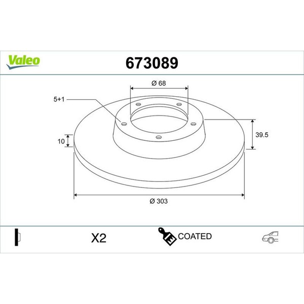 2X Valeo 673089 Bremsscheibe FüR Mazda CX 5 CX 30 MX 30 KE GH KF DM DR-image