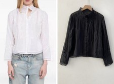 Women Zadig & Voltaire Lace Embellished Long Sleeve Blouse Top
