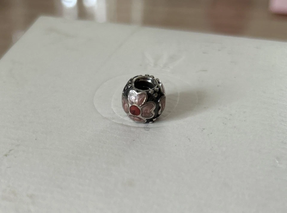 Pandora Charm Anhänger / Kugel Blume Blüten 🌸 / Rot Rosa