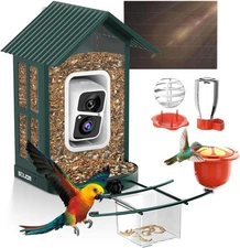 SOLIOM Solar Smart Bird Feeder with Wireless Camera AI Identification Live View