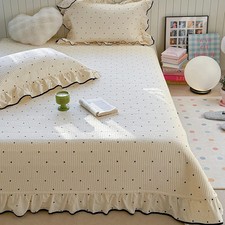 1pz Copriletto Trapuntato Semplice Proteggi Materasso Pizzo Biancheria da Letto (No Federa)