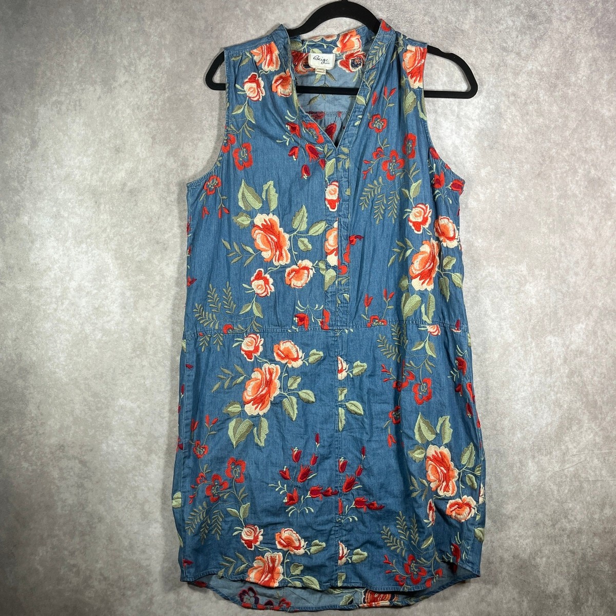 beige by eci dresses Beige By Eci Dress Tunic Size LWomens Stretch Green Multicolor