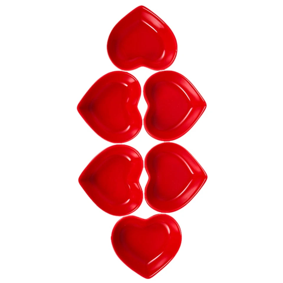  6 Pcs Herz Dip Schalen Serviergeschirr Gewürzplatte -Sauce -Gericht