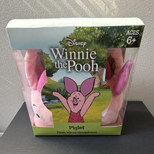 Disney Piglet Plush Wired On-Ear Headphones 3.5mm Pink/Purple Adjustable