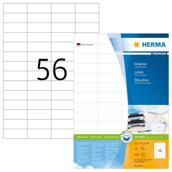 2 Bis 20X Herma Universal-Etiketten Premium, 52,5 X 21,2 Mm, Weiß Bis 15% Rabatt-image