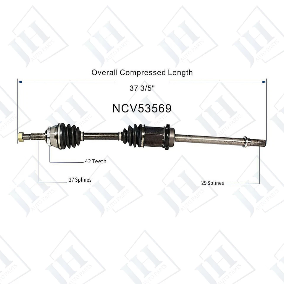 OE Front Pair Left Right CV Axle Shaft Set For 2002-06 Nissan Sentra FWD Manual - Image 3 of 4