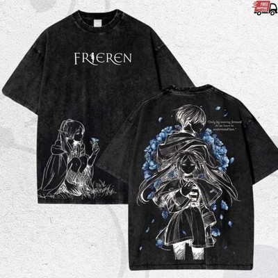 Vintage Washed Fan Gift Streetwear, Frieren Anime Shirt, Heavyweight Cotton, Jap