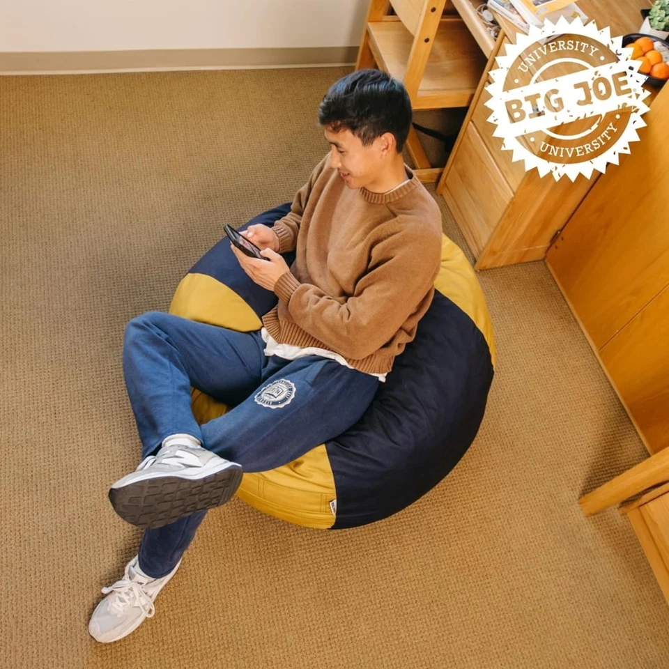 Durable Fuf Medium Foam Bean Bag Chair - Removable Cover in Collegiate Colors - Image 4 of 4