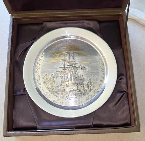 Danbury Mint "Boston Tea Party" sterling silver collector's plate