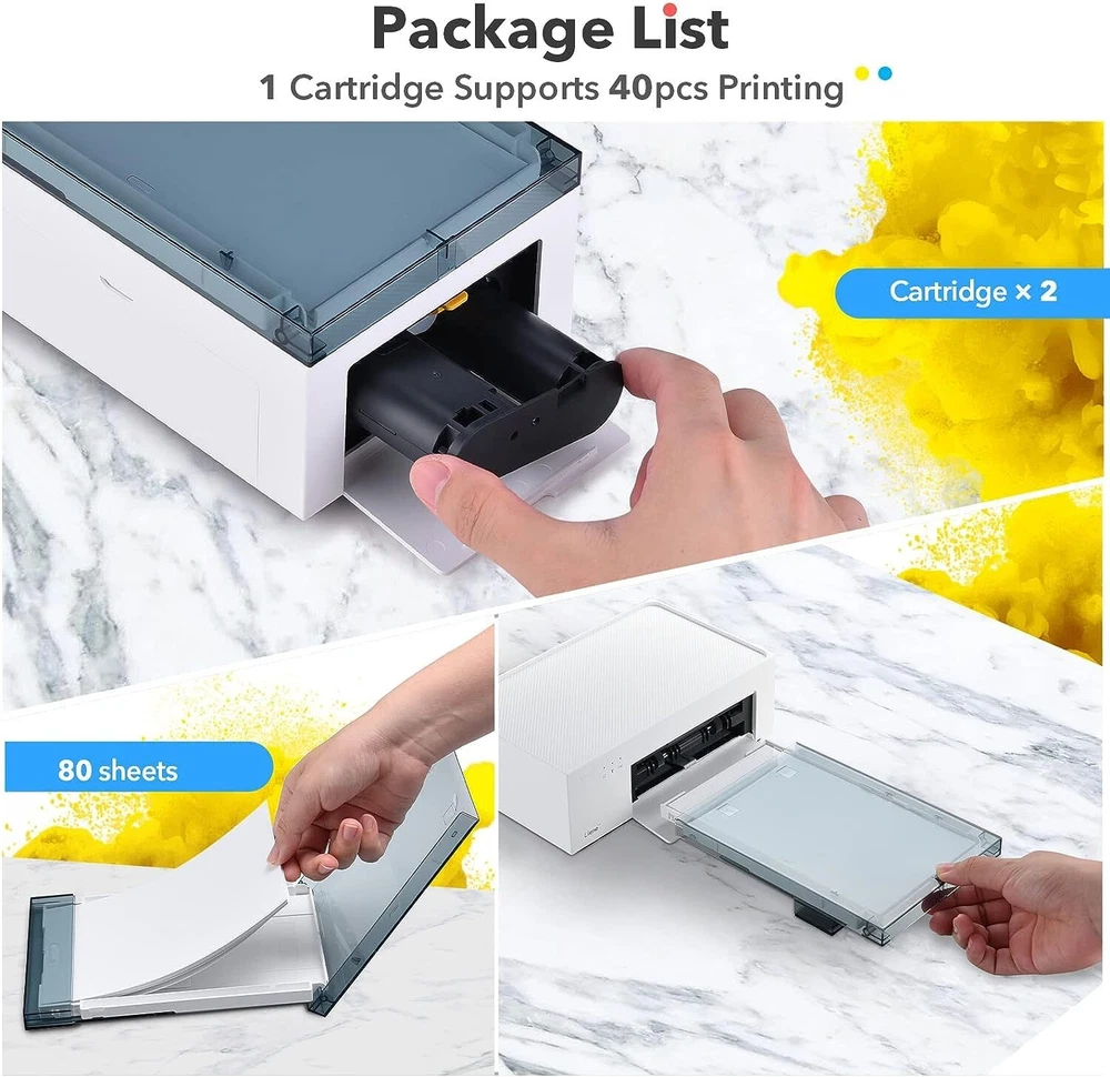 Liene Photo Printer Paper & Ink Cartridge (80 sheets + 2 Ink Cartridge)