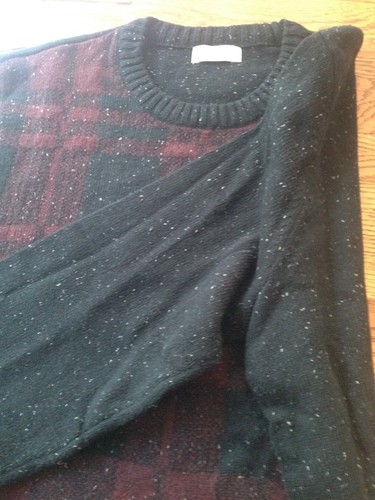 Muestra DOCKERS Suéter Cuello Redondo Rojo y Negro a Cuadros Talla M Nueva Muestra - Imagen 7 de 9