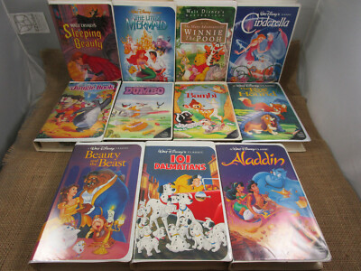 Lot of 11 Walt Disney VHS Tapes Black Diamond Masterpiece Classic