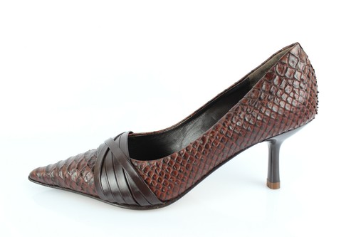 ELIZABETH STUART Escarpins Aspect Python Marron T 35 Excellent état - Imagen 6 de 11