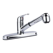 One Handle Pull Out Spray Nozzle Non Metallic Polished Chrome Kitchen Faucet