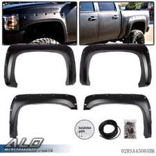 4pcs Pocket Rivet Fender Flares Fit For 07-14 Chevy Silverado 1500 2500/ 3500HD