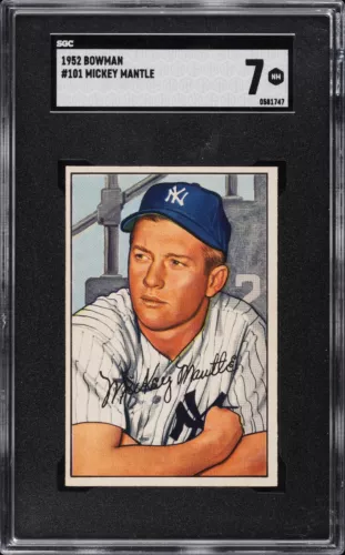 1952 BOWMAN #101  MICKEY MANTLE SGC 7 YANKEES HOF RC