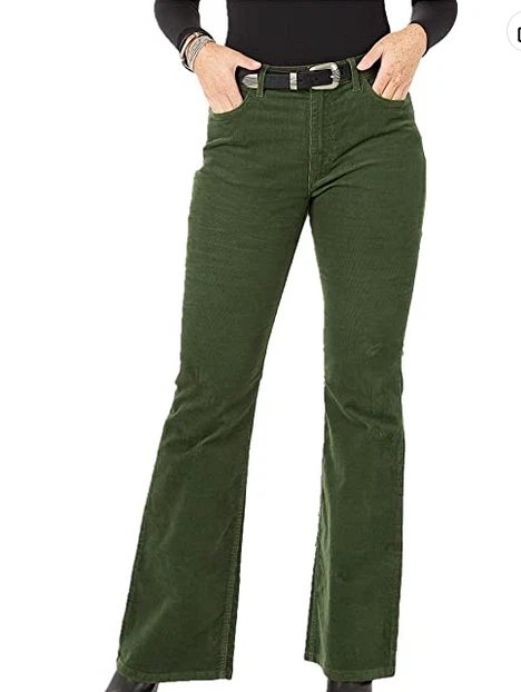 Green corduroy bell bottoms clearance