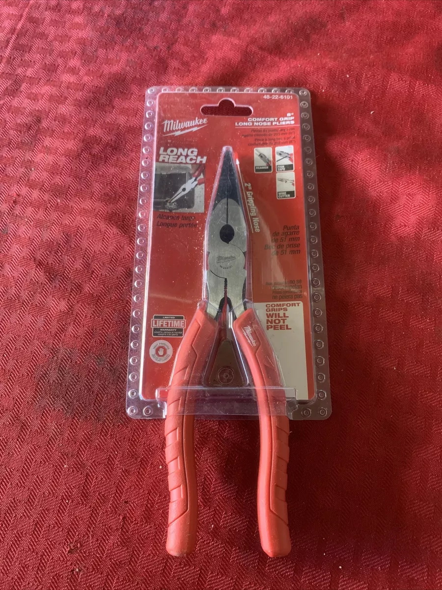 Milwaukee 8inch Long Nose Comfort Grip Pliers (USA)