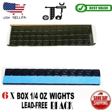 6 boxes BLACK  Stick on Self Adhesive Wheel Weights - 1/4oz  OVER 36lbs value