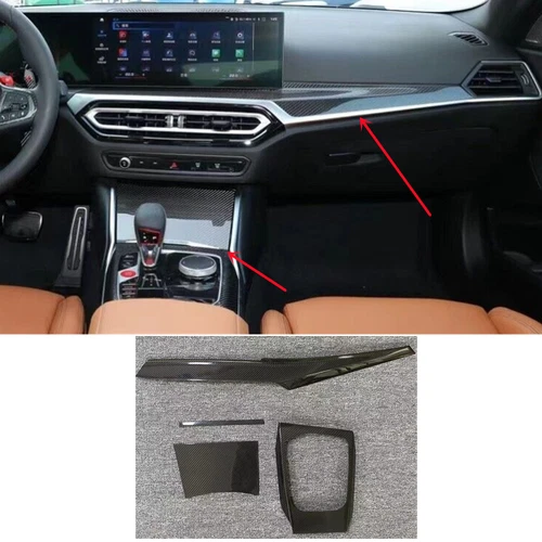 4PCS Carbon Fiber Innen Abdeckung Trim Set Für BMW M3 G80 M4 G82 G20 G22 2023-24 - Afbeelding 1 van 13