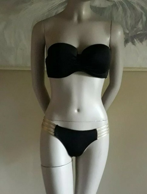 black padded bandeau bikini top
