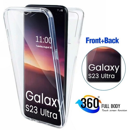 360 Clear Case For Samsung S25 S24 S23 S22 Ultra S21 FE A16 Silicone Full Cover - Picture 2 of 11