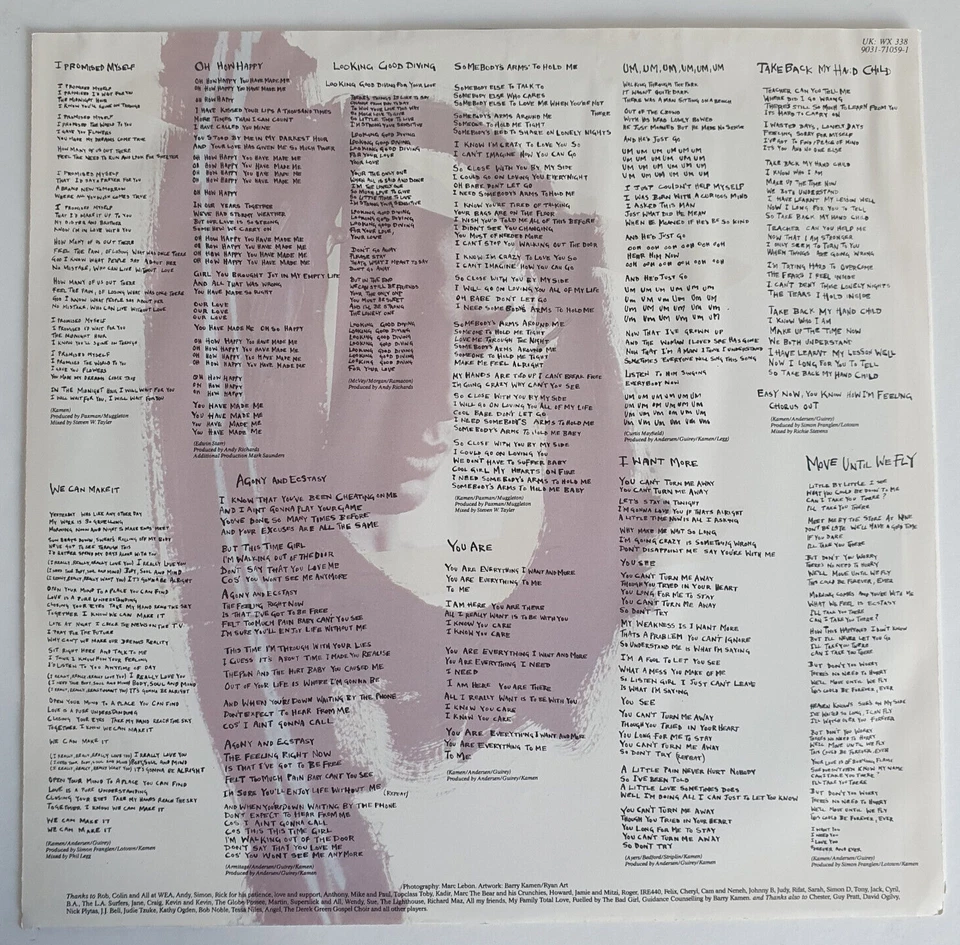 Nick Kamen – Move Until We Fly (Vinyl, 1990), OIS, Vinyl excellent (EX) - Bild 3 von 4