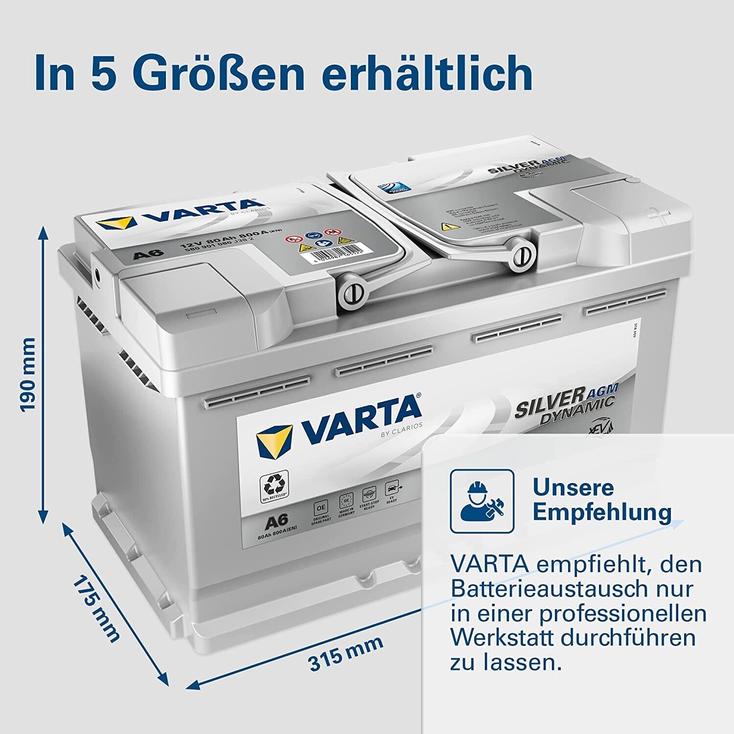 BATTERIE VARTA EFB 12V 80 AH