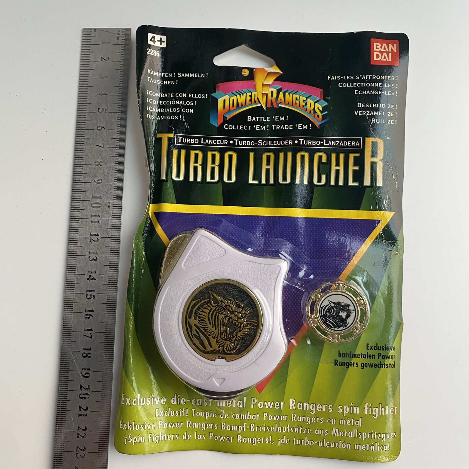 NOS Power Rangers Turbo launcher Spin Fighters White Bandai