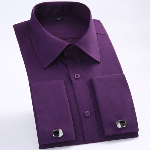 Men's French Cuff Shirts Long Sleeves 