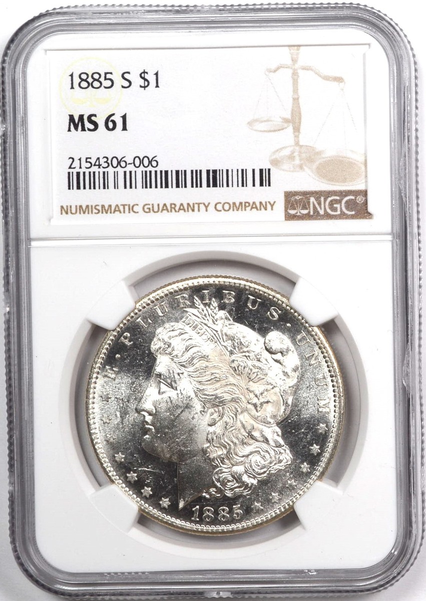 1885-S MORGAN DOLLAR $1 NGC MS 61 | eBay