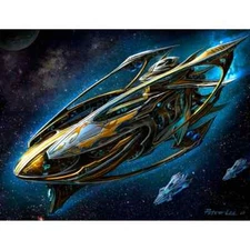 Protoss Carrier StarCraft 23" x 30" Stretched Canvas 