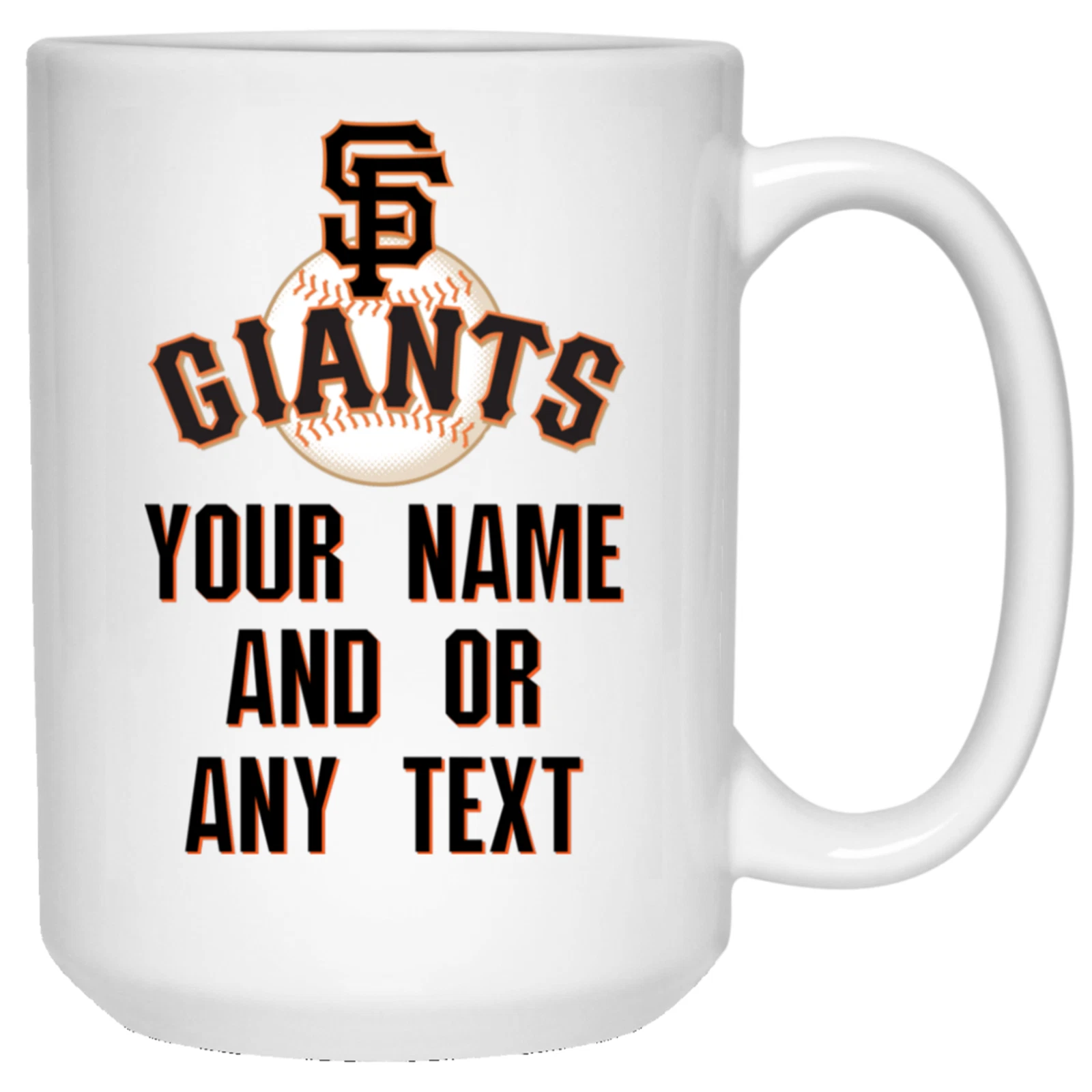 Custom Personalized San Francisco Giants Logo White Ceramic Coffee Mug Cup