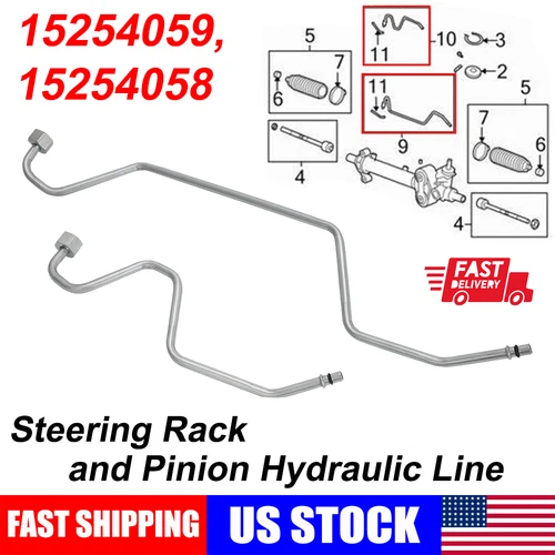 For 2008-2014 Silverado Tahoe Suburban Avalanche Rack & Pinion transfer lines US