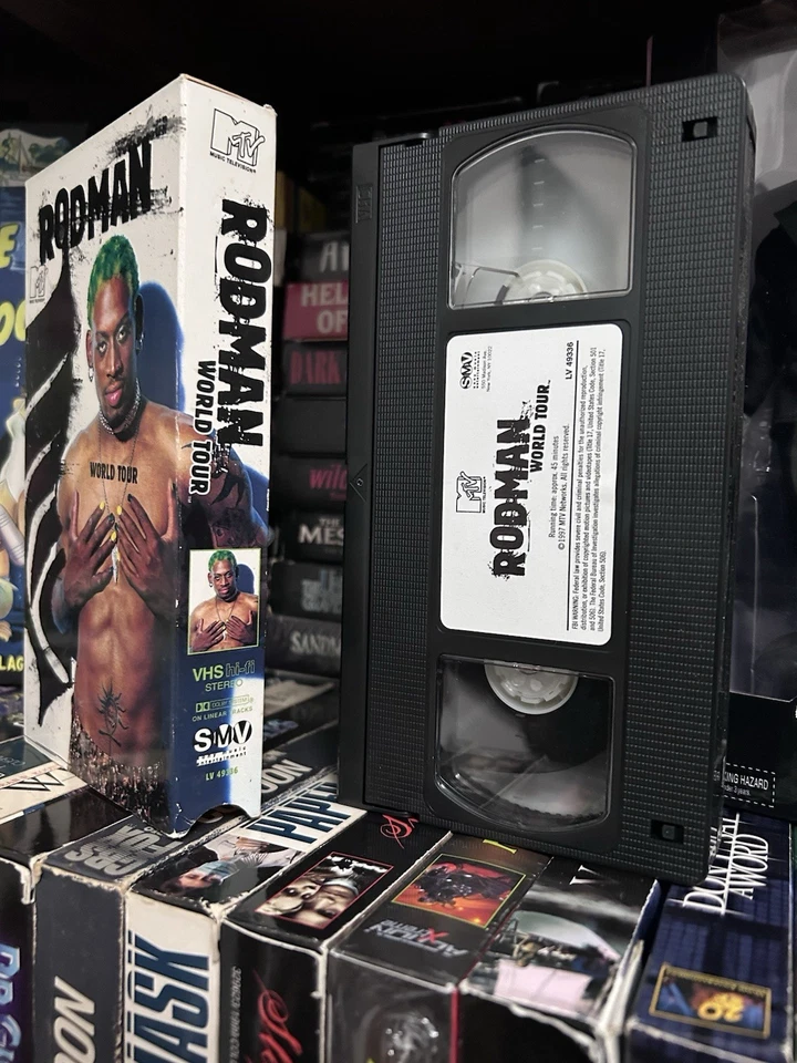 Dennis Rodman VHS Tape 1997 MTV Video Release Wild Footage HTF OOP World Tour - Image 2 of 4