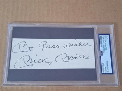 Mickey Mantle BOLDLY Signed BIG AUTO CUT IN BLACK WITH INSCRIPTION PSADNA #0660 - Image 1 of 3