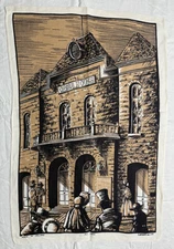 Vtg 19x28 Linen Kitchen Dish tea Towel OPERA HOUSE CENTRAL CITY lamont L498 MINT