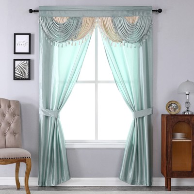 Regal Home Collections Amore Curtains 5Piece Window Curtain Set  54Inch  G1N