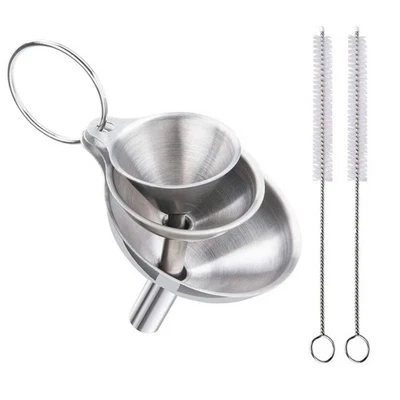 5 Pcs Stainless Steel Kitchen Funnels Set Food Metal Funnels for Filling Small.. - Image 1 of 4