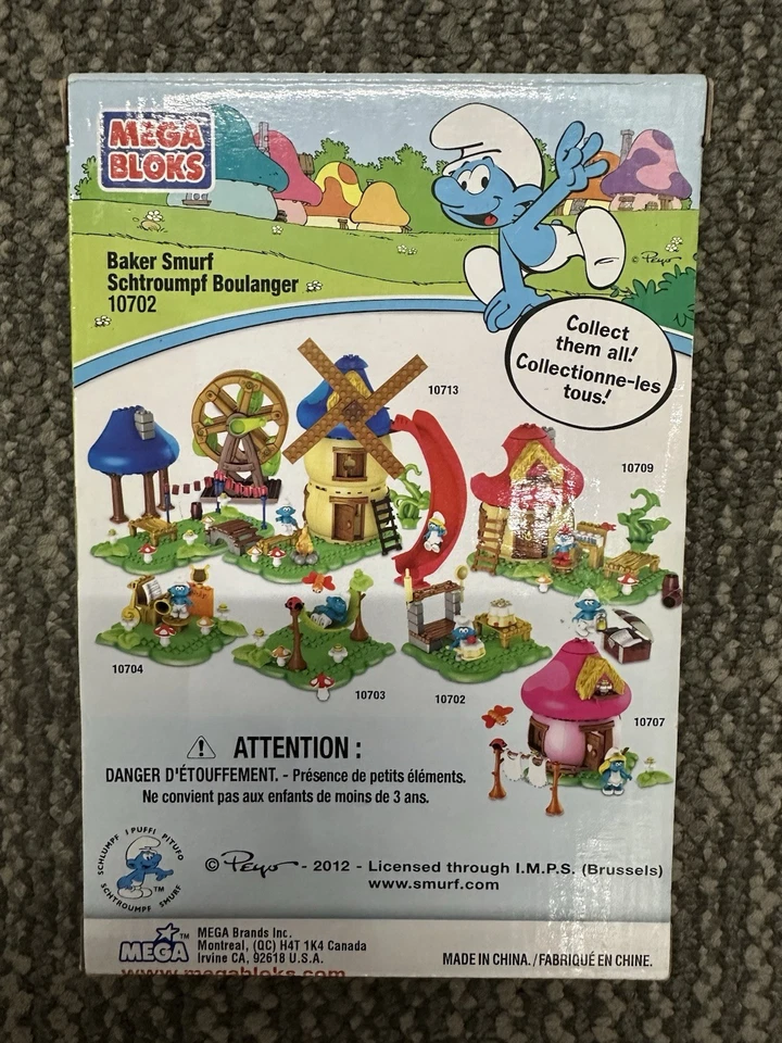 THE SMURFS BAKER SMURF MEGA BLOKS 10702 27PCS 2012 NIB - Image 2 of 2