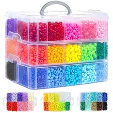 Itopstar Pony Beads Bulk for Jewelry Making, 30 Colorful 10000 Perler Beads ...