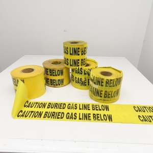 Caution Buried Gas Line Below High Visibility Flagging Tape 5 Partial Rolls