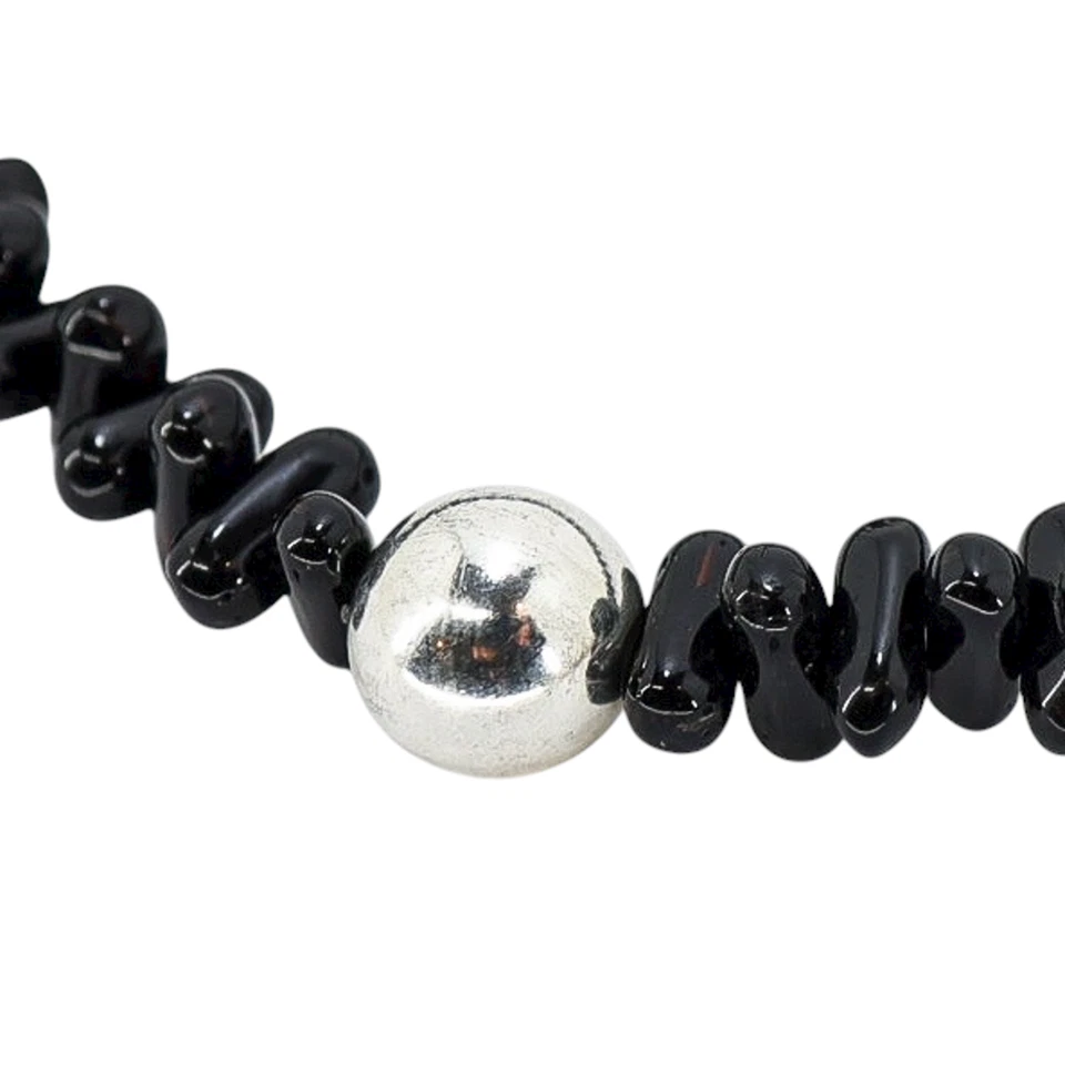 Natural Black Coral Bracelet With Sterling Silver Accent Bead - Image 3 of 4