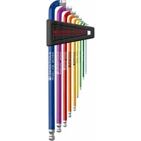 PB Swiss Tools PB 2222.LH-10 RB Hex Key L-Wrenches, Long ,RainBow Set, 9 Pcs