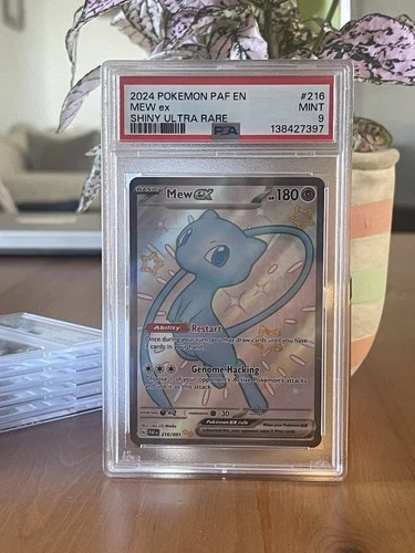 2024 Pokémon Mew ex 216/091 Shiny Ultra Rare Paldean Fates PSA 9 Mint