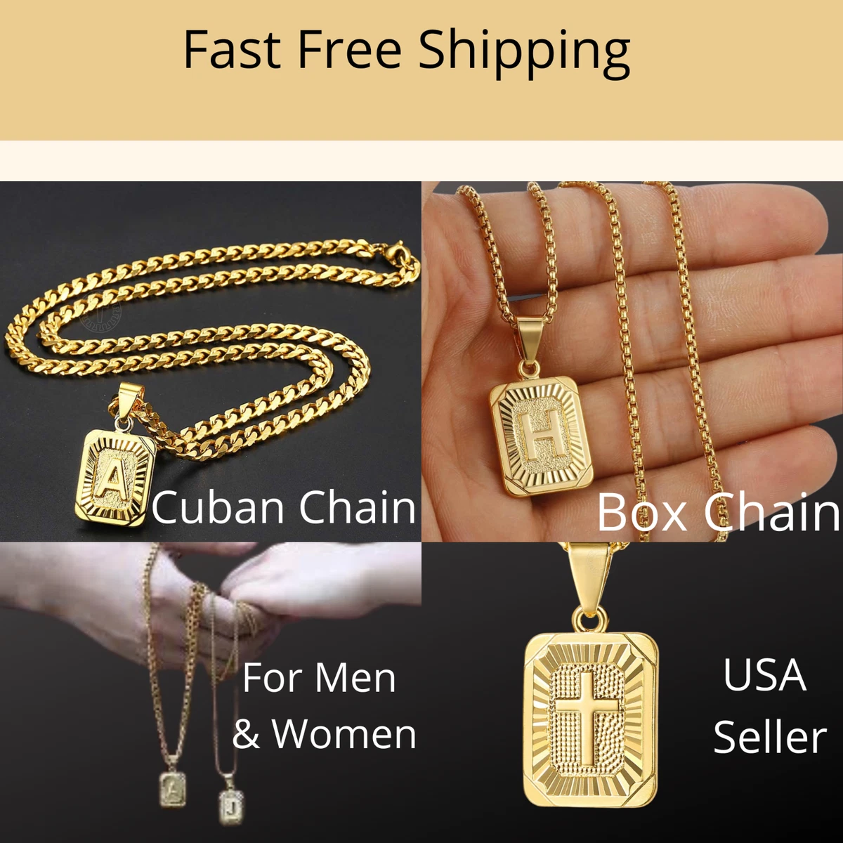 Buy Gold Initial Necklace for Men - W Initial Necklace Mens 18K Gold Filled  Stainless Steel Mens Gold Pendant Necklace Initials Jewelry Box Chains 22  Inch at