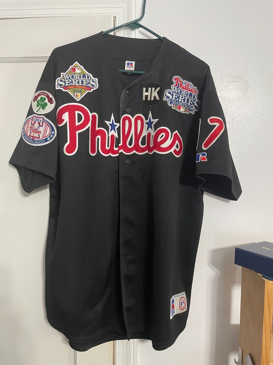 ウェア MLB OLD phillies uniform XL Philadelphia Phillies MLB Russell Athletic Black Edition