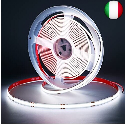 GOMING Striscia LED COB 24V Bianco Freddo 6000K, 5M Tagliabile - Per Armadi, Decorazione Interna, Alta Luminosità - Foto 6