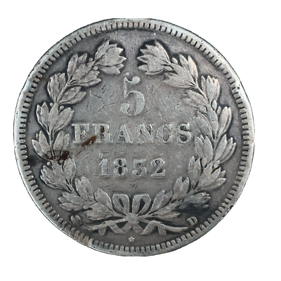 FRANCE, Louis-Philippe I , 5 Francs, 1832 D LYON Mint Silver Coin